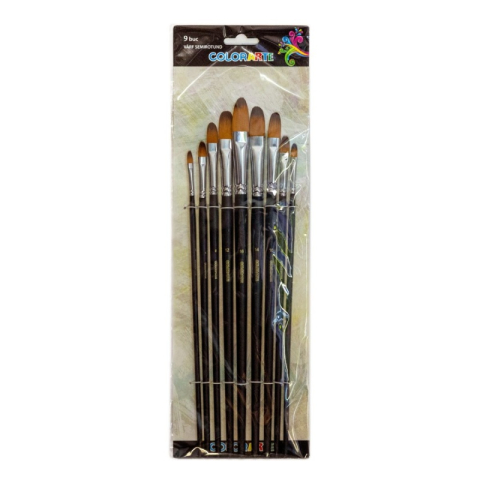Art & Craft si Artizanat - Pensula Colorarte DB19004, varf semirotund, set 9 bucati