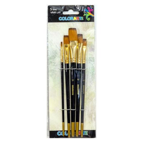Art & Craft si Artizanat - Pensula Colorarte DB20501, varf lat, set 5 bucati