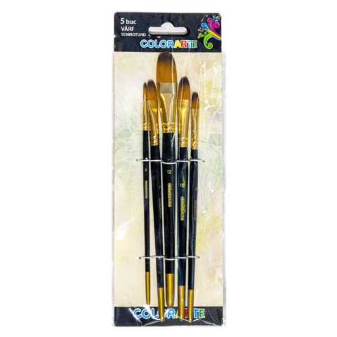 Art & Craft si Artizanat - Pensula Colorarte DB20502, varf semirotund, set 5 bucati