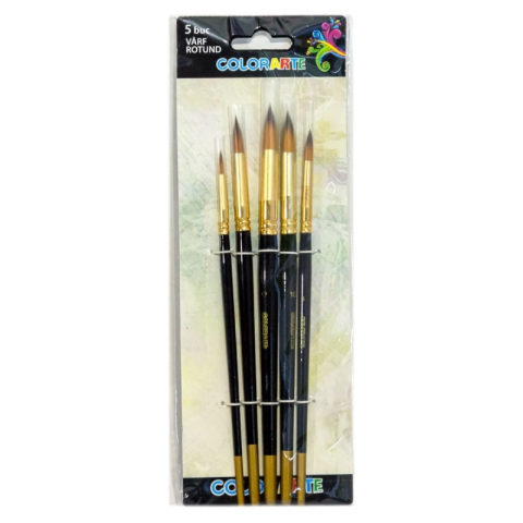 Art & Craft si Artizanat - Pensula Colorarte DB20503, varf rotund, set 5 bucati