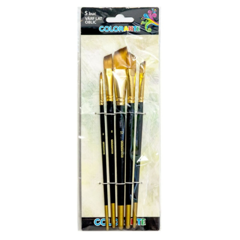 Art & Craft si Artizanat - Pensula Colorarte DB20504, varf lat oblic, set 5 bucati