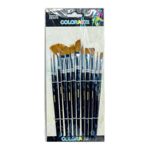 Art & Craft si Artizanat - Pensula Colorarte DB21203, varfuri diferite, set 12 bucati