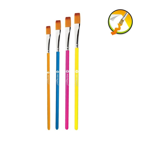 Art & Craft si Artizanat - Pensula Keyroad Artist Brushes KR972033, varf lat, nr. 2,4,8,10, blister 4 buc