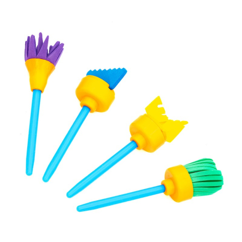 Art & Craft si Artizanat - Pensula Keyroad Baby Line KR971858, diferite forme, pentru copii, set 4 buc