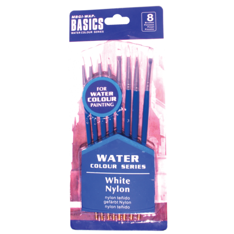 Art & Craft si Artizanat - Pensula Magi-Wap BREW0815B, varf nylon rotund, lat, lat oblic, pictura cu acuarele, set 8 buc