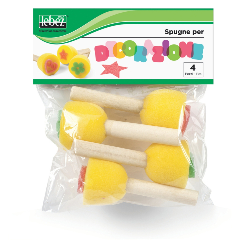 Rechizite Școlare - Pensula, set 4 buretei (blister), copii varsta 3 ani+,6 ani+,8 ani+