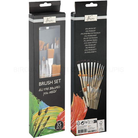 Acuarele, Tempera, Pensule si Blocuri de desen - Pensule 35/set  Grafix 