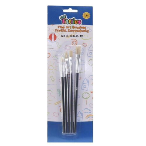 Acuarele, Tempera, Pensule si Blocuri de desen - Pensule 5/set 2 4 6 8 12 "the Littlies"   