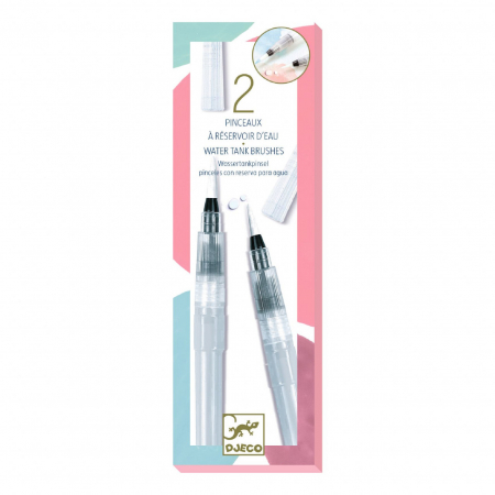 Seturi colorat, pictură și desen - Set 2 pensule cu rezervor de apa, Djeco, varsta 6 - 9, 9+ ani, Baiat, Fata