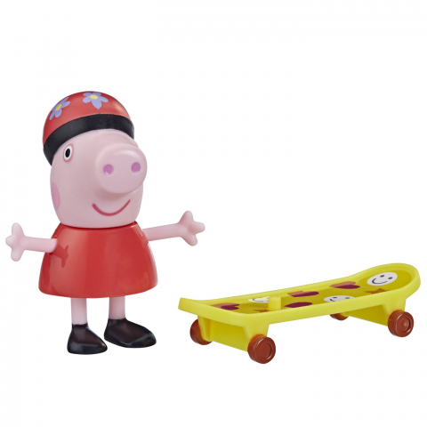 Peppa pig figurina prietenii amuzanti peppa pig cu skateboard 7cm, varsta de la 3 ani la 7 ani [1]