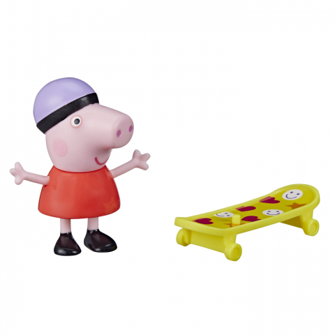 Peppa pig figurina prietenii amuzanti peppa pig cu skateboard 7cm, varsta de la 3 ani la 7 ani [2]