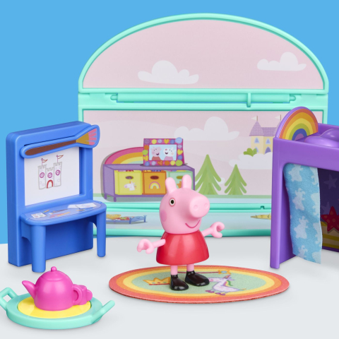 Peppa pig set de joaca dormitorul lui peppa cu figurine si si accesorii copii varsta 3 ani - 7 ani [9]