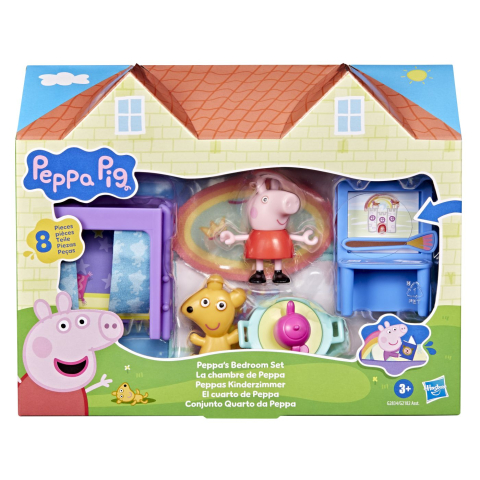 Jucării și Jocuri pentru copii - Peppa pig set de joaca dormitorul lui peppa cu figurine si si accesorii copii varsta 3 ani - 7 ani
