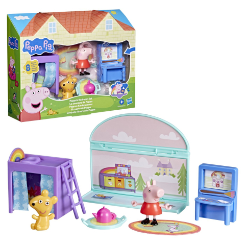 Peppa pig set de joaca dormitorul lui peppa cu figurine si si accesorii copii varsta 3 ani - 7 ani [1]
