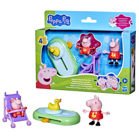 Peppa pig set peppa si evi in parcul de distractii copii varsta 3 ani - 7 ani [1]