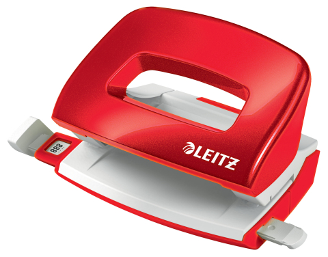 Articole pentru birou - Perforator 10 coli model mini 5060 rosu wow leitz