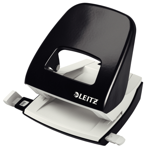Articole pentru birou - Perforator 30 coli model 5008 metalic negru leitz