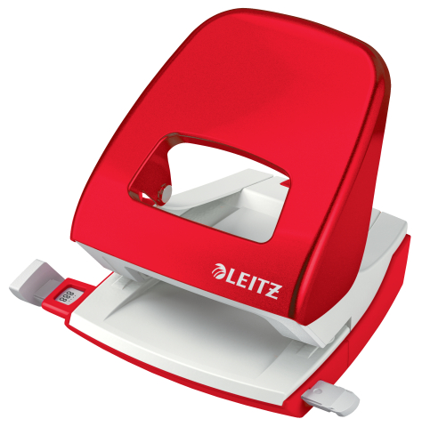Articole pentru birou - Perforator 30 coli model 5008 metalic rosu wow leitz