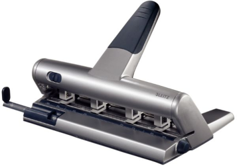 Articole pentru birou - Perforator 4 perforatii 30 coli  model 5114 argintiu leitz