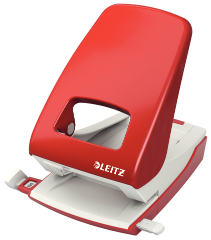 Articole pentru birou - Perforator 40 coli model 5138 metalic rosu leitz
