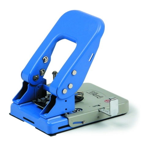 Birotică și Papetărie - Perforator Kangaro BP-01, 30 coli, 2 orificii, aplicare nituri, metalic, albastru/bej, + 100 nituri