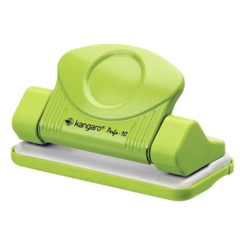 Birotică și Papetărie - Perforator Kangaro Perfo-10, 10 coli, metalic, verde