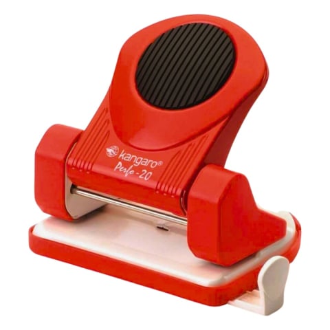 Birotică și Papetărie - Perforator Kangaro Perfo-20, 20 coli, metalic, rosu