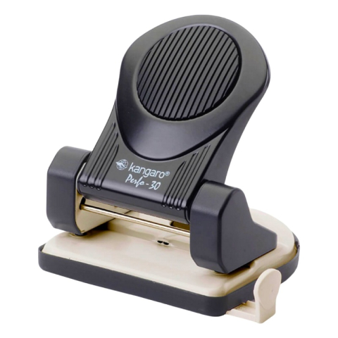 Birotică și Papetărie - Perforator Kangaro Perfo-30, 30 coli, metalic, negru