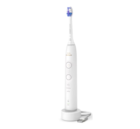 Periuta de dinti electrica philips sonicare hx7410/02, 62.000 miscari/minut, autonomie 21 zile, 3 mod de periere,3 intensitati, senzor presiune luminos, functia brushsync, capat de periere optimal whi [1]