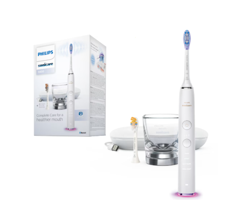 Ingrijire personala & Cosmetice - Periuta de dinti sonica electrica philips sonicare diamondclean smart 9400 hx9917/88, 62000 miscari/minut, 4 moduri de curatare, 3 nivele intensitate, senzor presiune, functia brushsync, 2 baze cu rol