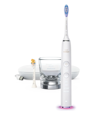 Periuta de dinti sonica electrica philips sonicare diamondclean smart 9400 hx9917/88, 62000 miscari/minut, 4 moduri de curatare, 3 nivele intensitate, senzor presiune, functia brushsync, 2 baze cu rol [1]