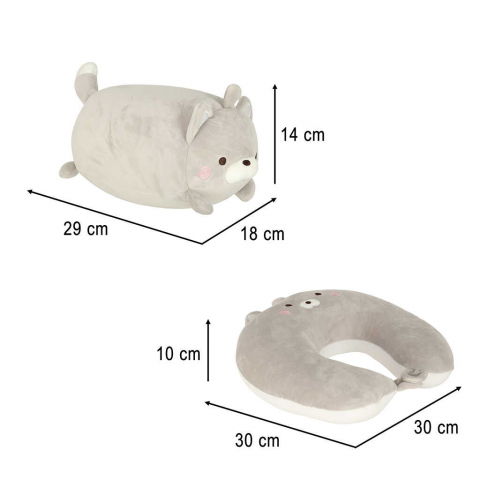 Perna Calatorie 2 in 1 cu Jucarie Plus Pisica, Ergonomica, Pentru Copii, Somn si Relaxare [4]