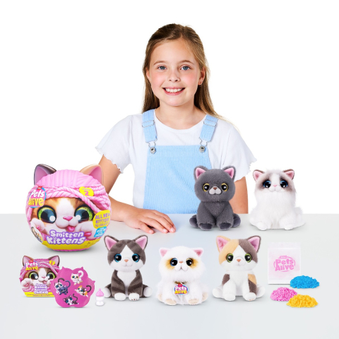 Pets Alive - Jucarie de plus interactiva pisica cu accesorii supriza, Smitten Kittens, Seria 2  [2]