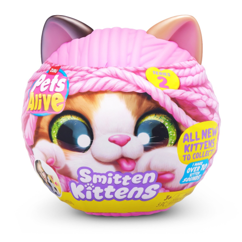 Jucarii de Plus - Pets Alive - Jucarie de plus interactiva pisica cu accesorii supriza, Smitten Kittens, Seria 2 