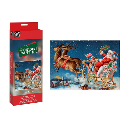 Goblenuri, Tablouri, Pictura cu diamante - Pictura cu diamante Xmas 30x40 cm  Grafix CRACIUN