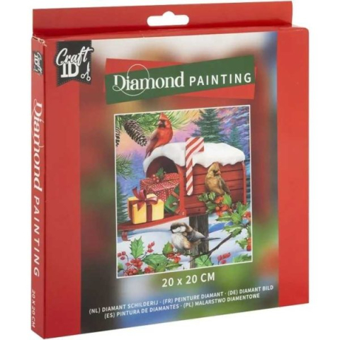 Goblenuri, Tablouri, Pictura cu diamante - Pictura cu diamante Xmas Cutie Postala 20x20cm Grafix CRACIUN