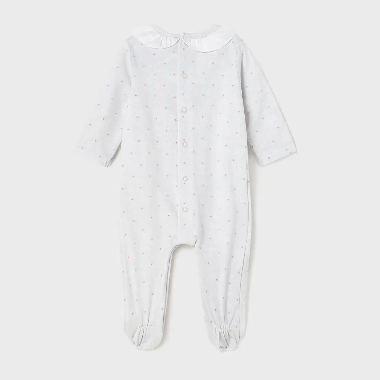 Pijama cu maneca lunga pentru bebe, imprimeu Inimioare, Lunar [1]