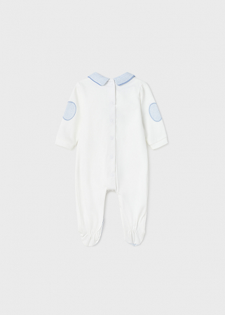 Pijama pentru bebe baiat, salopeta din bumbac, model Avioane [2]