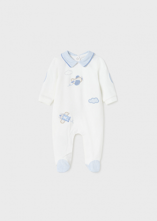 Pijama pentru bebe baiat, salopeta din bumbac, model Avioane [1]