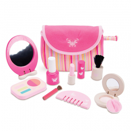 Jucării și Jocuri pentru copii - Pinky cosmetic set cu accesorii din lemn, Wonderworld, 3-7 ani
