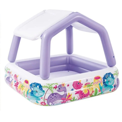 Jucării și Jocuri pentru copii - Piscina Gonflabila Copii cu Acoperis Detasabil, Capacitate 295 Litri, Dinozauri