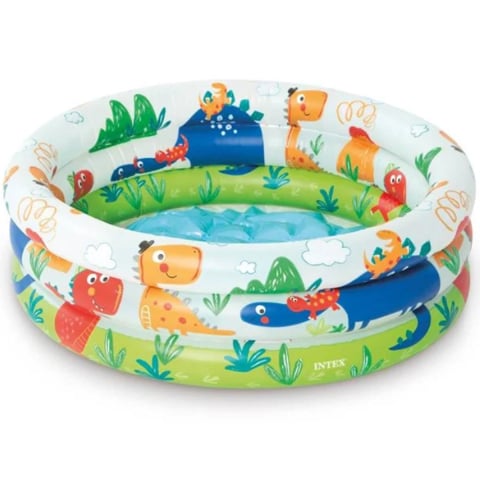 Jucării și Jocuri pentru copii - Piscina Gonflabila Copii, Intex Dinozauri, Baza Moale, Capacitate 28 Litri, Multicolor