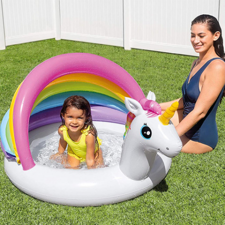 Piscina Gonflabila Bebe, Unicorn, cu Acoperis, Intex [1]