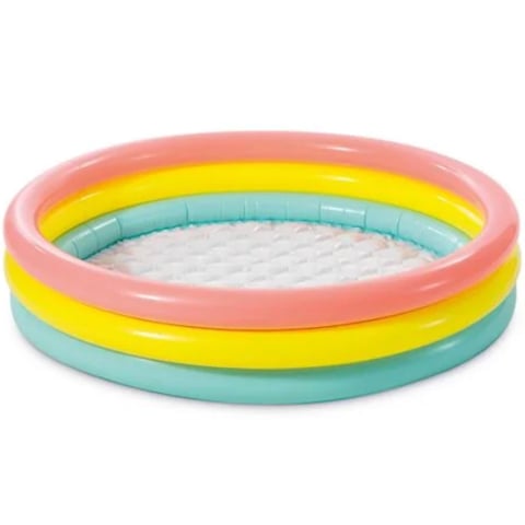 Jucării și Jocuri pentru copii - Piscina Gonflabila pentru Copii , 3 Inele si Podea Moale, Dimensiuni 114 x 25 cm