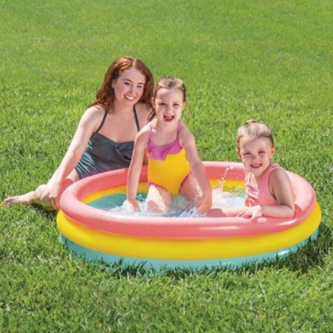 Piscina Gonflabila pentru Copii , 3 Inele si Podea Moale, Dimensiuni 114 x 25 cm [1]