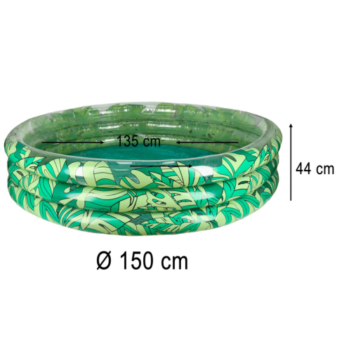 Piscina Gonflabila pentru Copii, Design cu Frunze Exotice, Structura cu 3 Camere de aer, 150 cm [4]