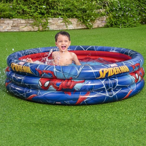 Piscina Gonflabila pentru Copii, Spiderman, Structura cu 3 Inele, Capacitate 200 Litri [3]