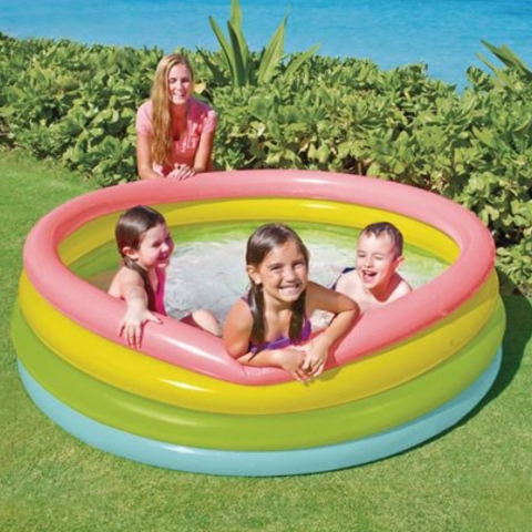 Piscina Gonflabila pentru Copii, Structura cu 4 Inele, Capacitate 780 Litri, Multicolor [1]