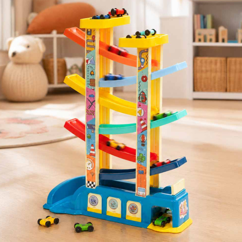 Pista Masinute cu Tobogan Etajat 7 Niveluri si 8 Masini 3 Ani+ [6]