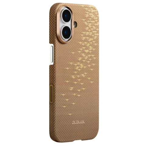Laptop, Tablete & Telefoane - Pitaka Husa Ultra-Slim Aramida Glinds of Gold Magsafe iPhone 17 Auriu